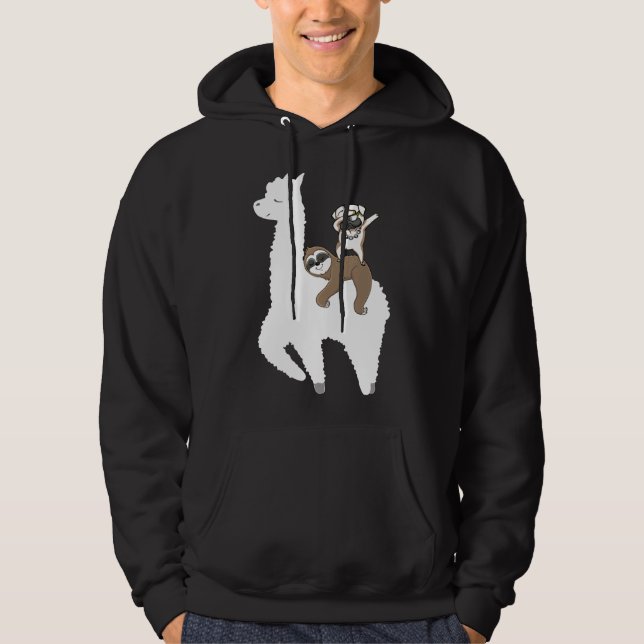 Sudadera Llama Sloth Pug Dabbing Dance Dab Gracioso regalo  (Anverso)