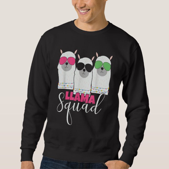 Sudadera Llama Squad sunglasses Cute Alpaca Squad Llama Mam (Anverso)