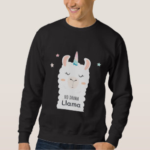 Sudadera Llama unicornio No drama cutáneo Llama cumpleaños 