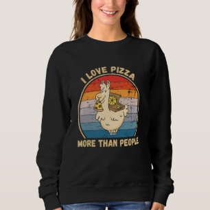 Sudadera Llama vintage me encanta la pizza más que la pizza