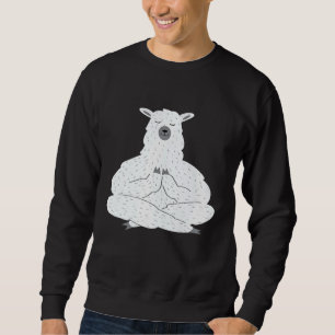 Sudadera Llama Yoga Meditación Pose Alpaca Granja Animal