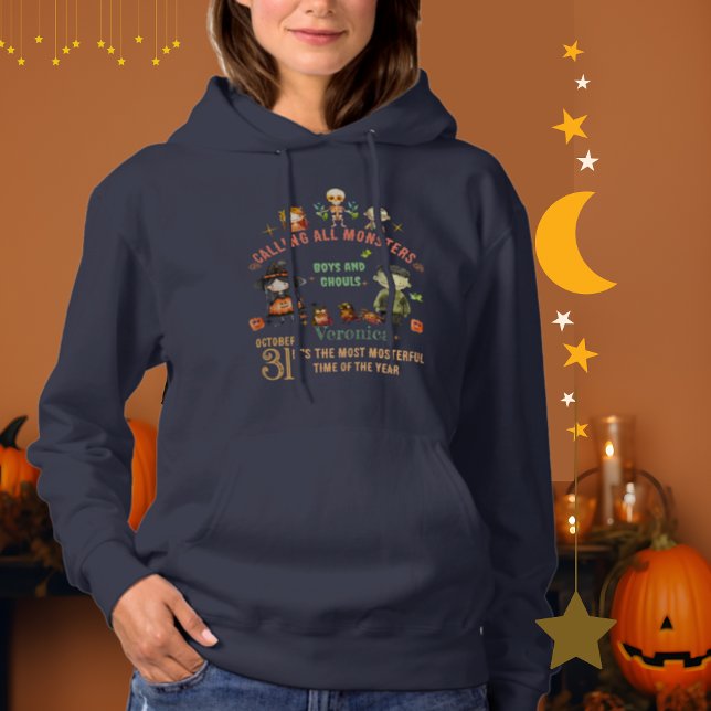 Sudadera Llamando a todos los monstruos a la camiseta de Ha (Calling All Monsters Halloween T-Shirt Hoodie)