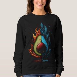 Sudadera Llamas de aguacate vegano vegetariano fruta dieta 