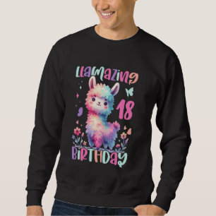 Sudadera Llamazing 18 Cumpleaños Lindo Llama Fiesta Familia