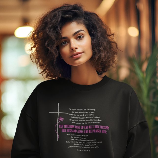 Sudadera LLAME A SU ACOGIDA Mamá Esposa Proverbios 31 Escri (Subido por el creador)