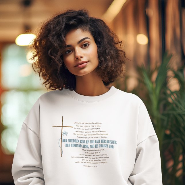 Sudadera LLAME A SU ACOGIDA Mamá Esposa Proverbios 31 Escri (Subido por el creador)