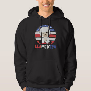 Sudadera Llamerica Funny Llama 4 De Julio Bandera Estadouni