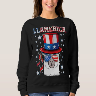 Sudadera Llamerica Llama Niños Chicas 4 De Julio Alpac
