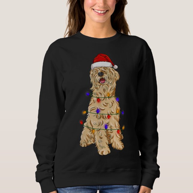 Sudadera Llanto recubierto blando Perro Terrier con Navidad (Anverso)
