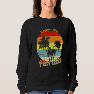 Sudadera Llave de Longboat Florida Retro Tropical Palm Tree