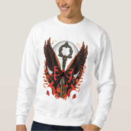 Sudadera Llave de vaca de terciopelo gótico con alas y luna