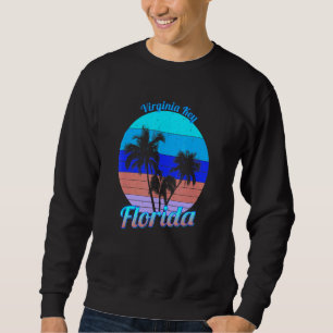 Sudadera Llave de Virginia Florida Palmas Tropicales Retro