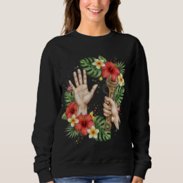 Sudadera Llave inglesa de mecánico tropical y gráfico de fl