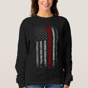 Sudadera Llave mecánica de bandera americana vintage automo