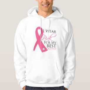 Sudadera Llevo al cáncer de pecho rosado del mejor amigo