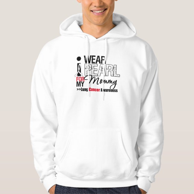 Sudadera Llevo la cinta de la perla para mi mamá (Anverso)
