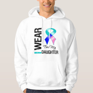 Sudadera Llevo la cinta del cáncer de tiroides para mi hij