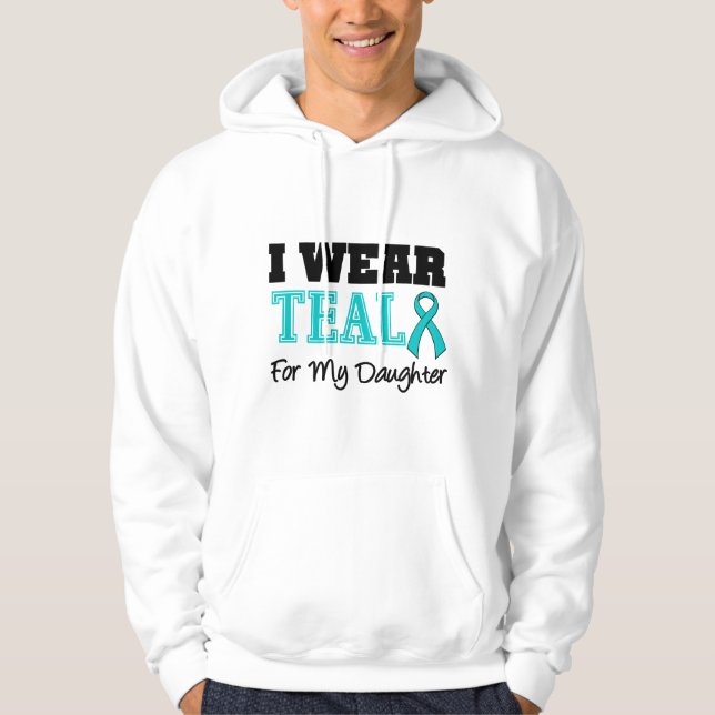 Sudadera Llevo la cinta verde azulada para mi hija (Anverso)