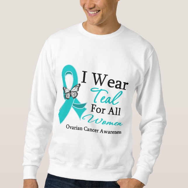 Sudadera Llevo la cinta verde azulada para todo el cáncer (Anverso)