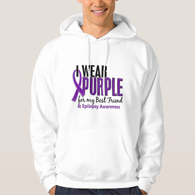 Sudadera Llevo la púrpura para mi epilepsia del mejor amigo (Anverso)