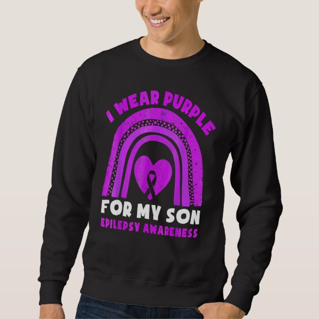 Sudadera Llevo Púrpura Para Mi Hijo Epilepsia Awareness Rai (Anverso)