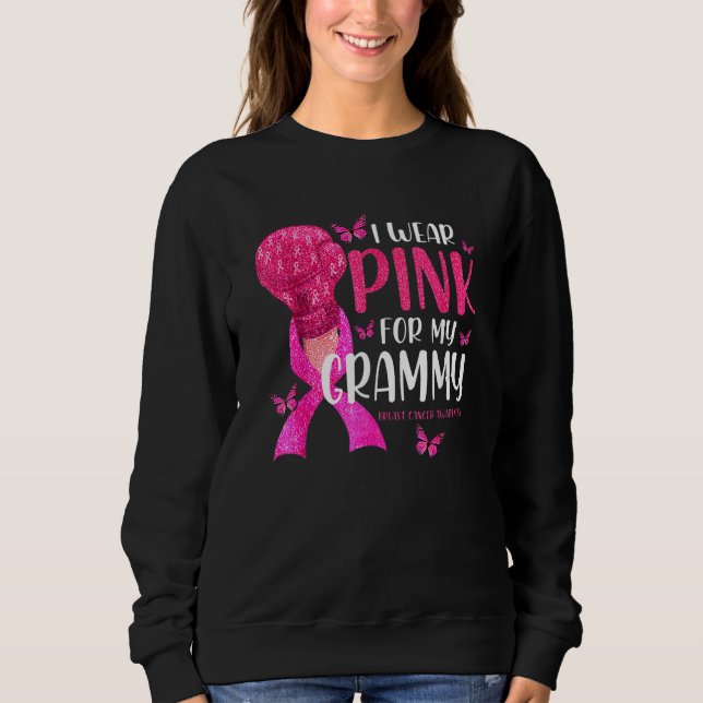Sudadera Llevo Rosa Por Mi Grammy Cinta Rosa (Anverso)