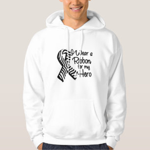 Sudadera Llevo una cinta de la cebra para mi héroe