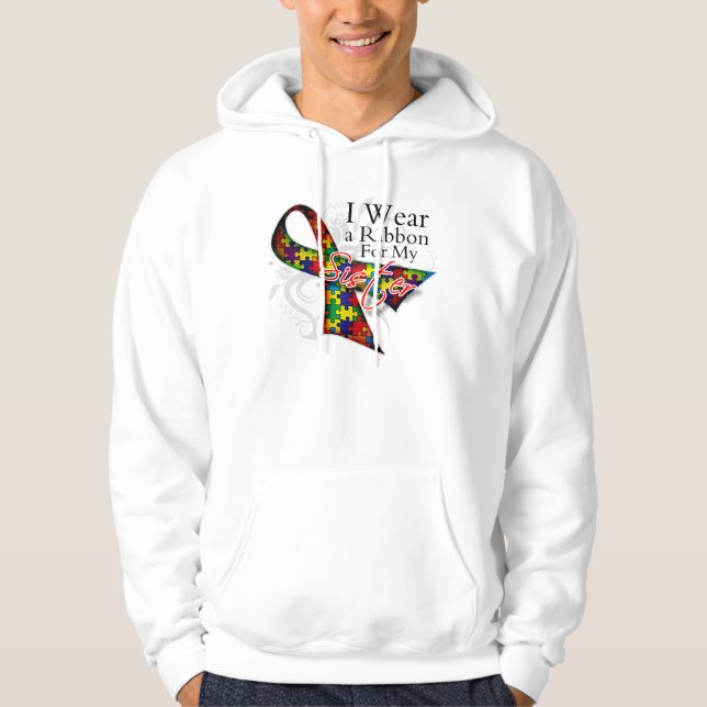 Sudadera Llevo una cinta para mi hermana - conciencia del (Anverso)