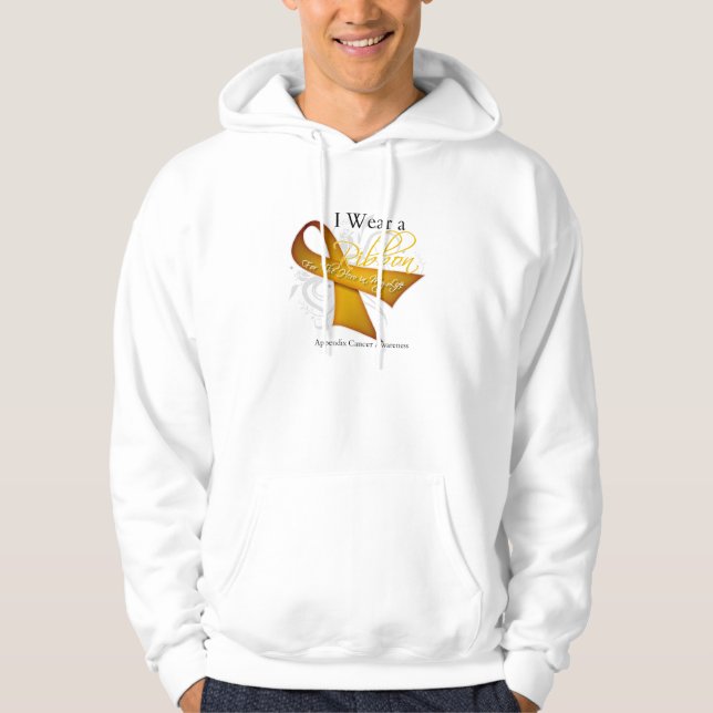 Sudadera Llevo una cinta para mi héroe - cáncer del (Anverso)