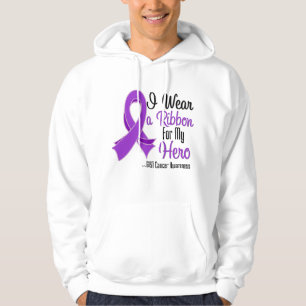 Sudadera Llevo una cinta púrpura para mi héroe - cáncer 