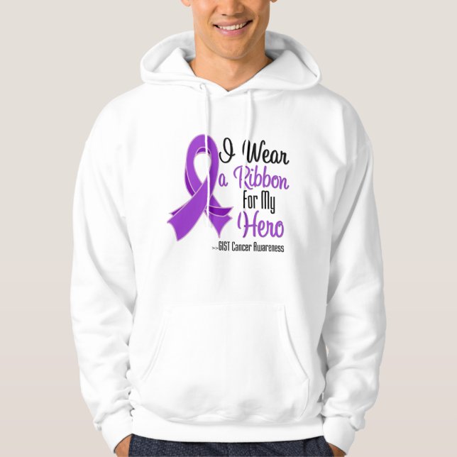 Sudadera Llevo una cinta púrpura para mi héroe - cáncer del (Anverso)