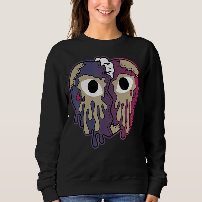 Sudadera Llorar Corazón Coincidencia de Sneaker Match Tees  (Anverso)