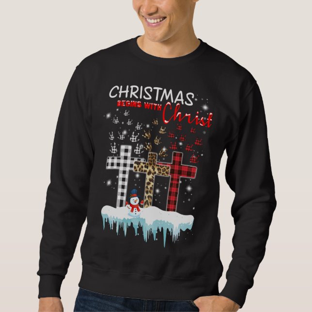 Sudadera Lloros de fe, Navidades comienzan con Cristo (Anverso)
