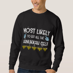 Sudadera Lo Más Probable Es Comer Toda La Familia Hanukkah 