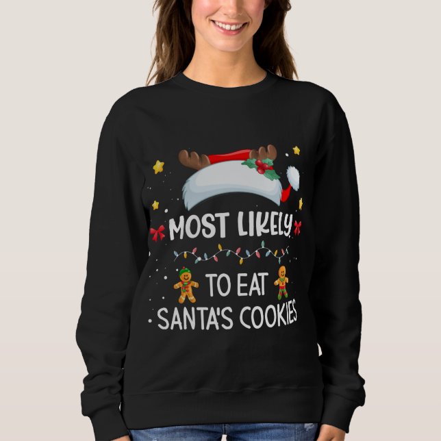 Sudadera Lo más probable es que coman galletas de Papá Noel (Anverso)