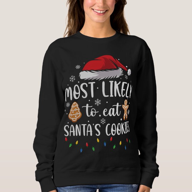 Sudadera Lo más probable es que coman las galletas de Santa (Anverso)