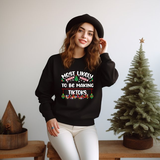 SUDADERA LO MÁS PROBABLE ES QUE ESTÉ HACIENDO NAVIDADES DIV (FUNNY CHRISTMAS SAYINGS SWEATER )