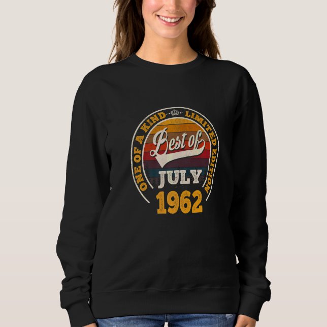 Sudadera Lo Mejor De Julio De 1962 60º Cumpleaños 60 Años (Anverso)