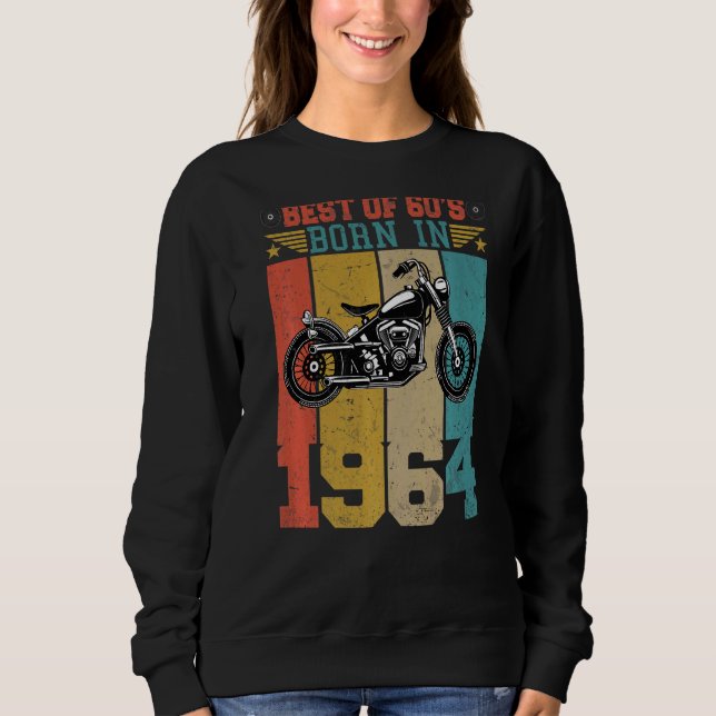 Sudadera Lo Mejor De Los 60 Nacido En 1964 Motocicleta Vint (Anverso)