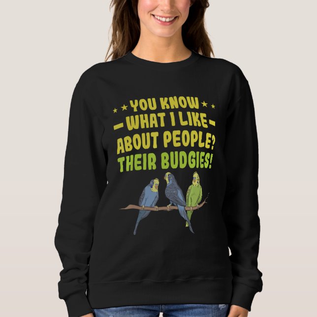 Sudadera Lo que me gusta de la gente  Perico Budgie H (Anverso)
