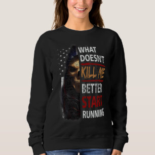 Sudadera Lo que no me mata mejor empieza a ejecutar Skeleto