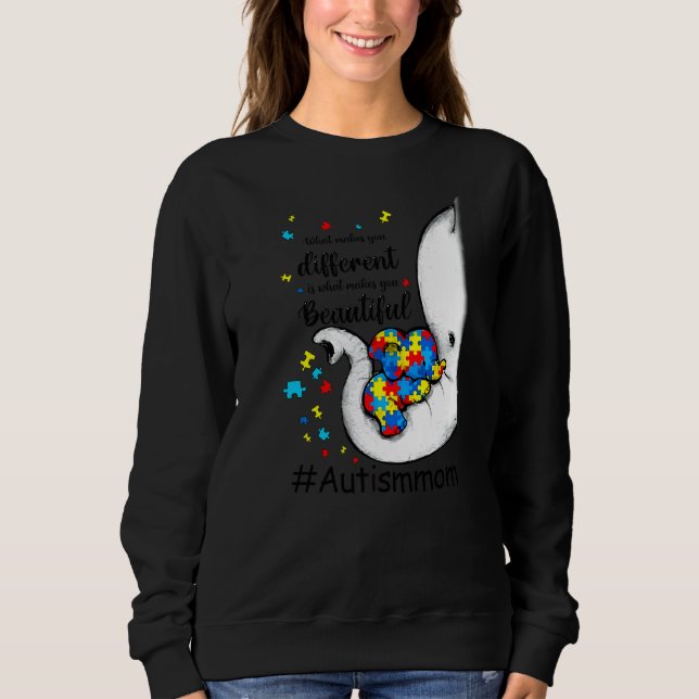 Sudadera Lo que te hace diferente al autismo de la mamá ele (Anverso)