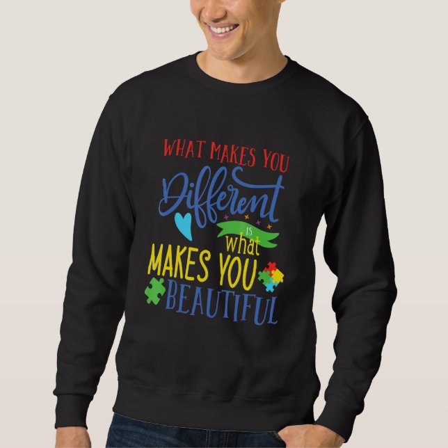 Sudadera Lo Que Te Hace Diferente Te Hace Hermoso Auti (Anverso)