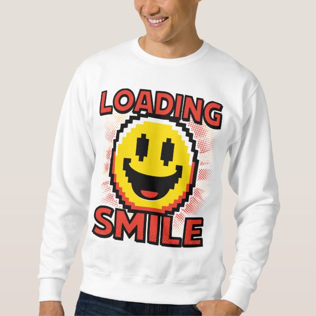 Sudadera Loading Smile – Retro Pixel Art 8-Bit Smiley Face (Anverso)