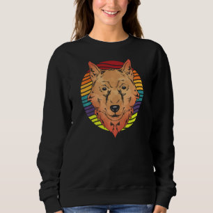 Sudadera Lobo animal de bosque retro