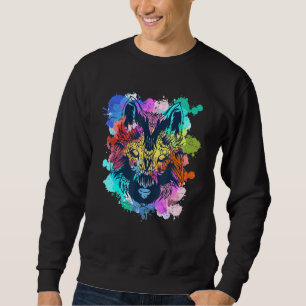 Sudadera Lobo animal salvaje depredador colorido
