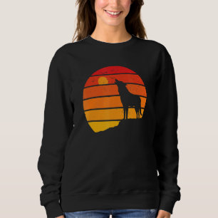 Sudadera Lobo Antiguo Aullando en el Atardecer Lobo Retro