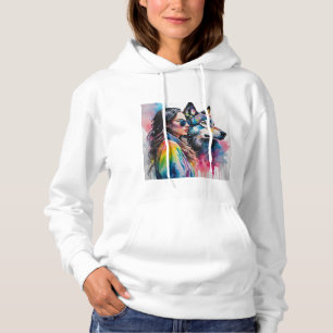 Sudadera Lobo arcoiris y chica