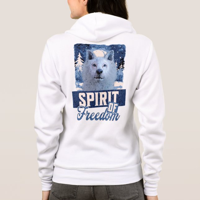 Sudadera Lobo Ártico Espíritu de Libertad Diseño de Vida Si (Reverso)