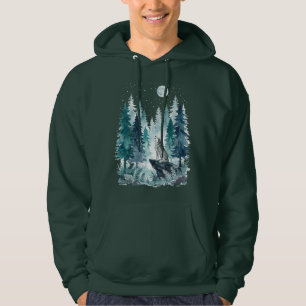 Sudadera Lobo Aullador Bosque a la Luz de la Luna